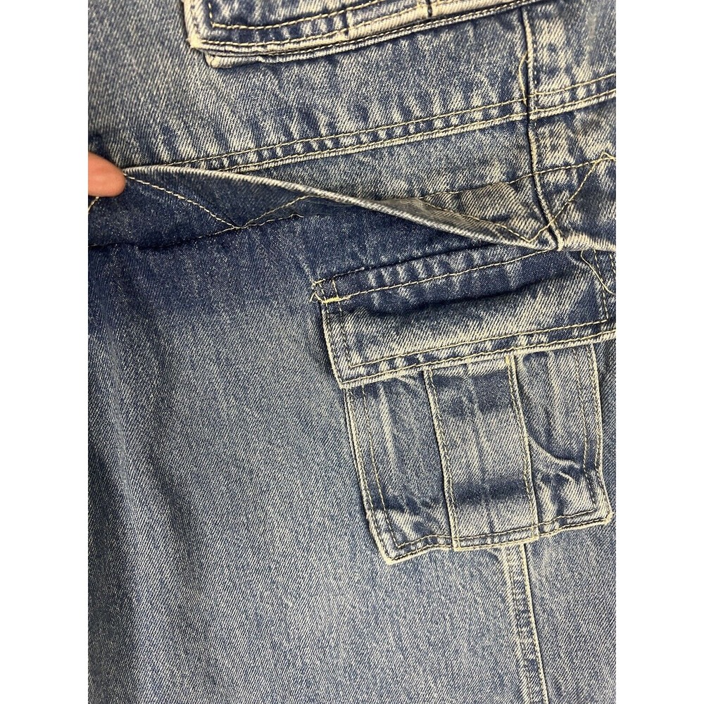 Zara Light Blue Wide-Leg Cargo Jeans - Picture 7 of 14